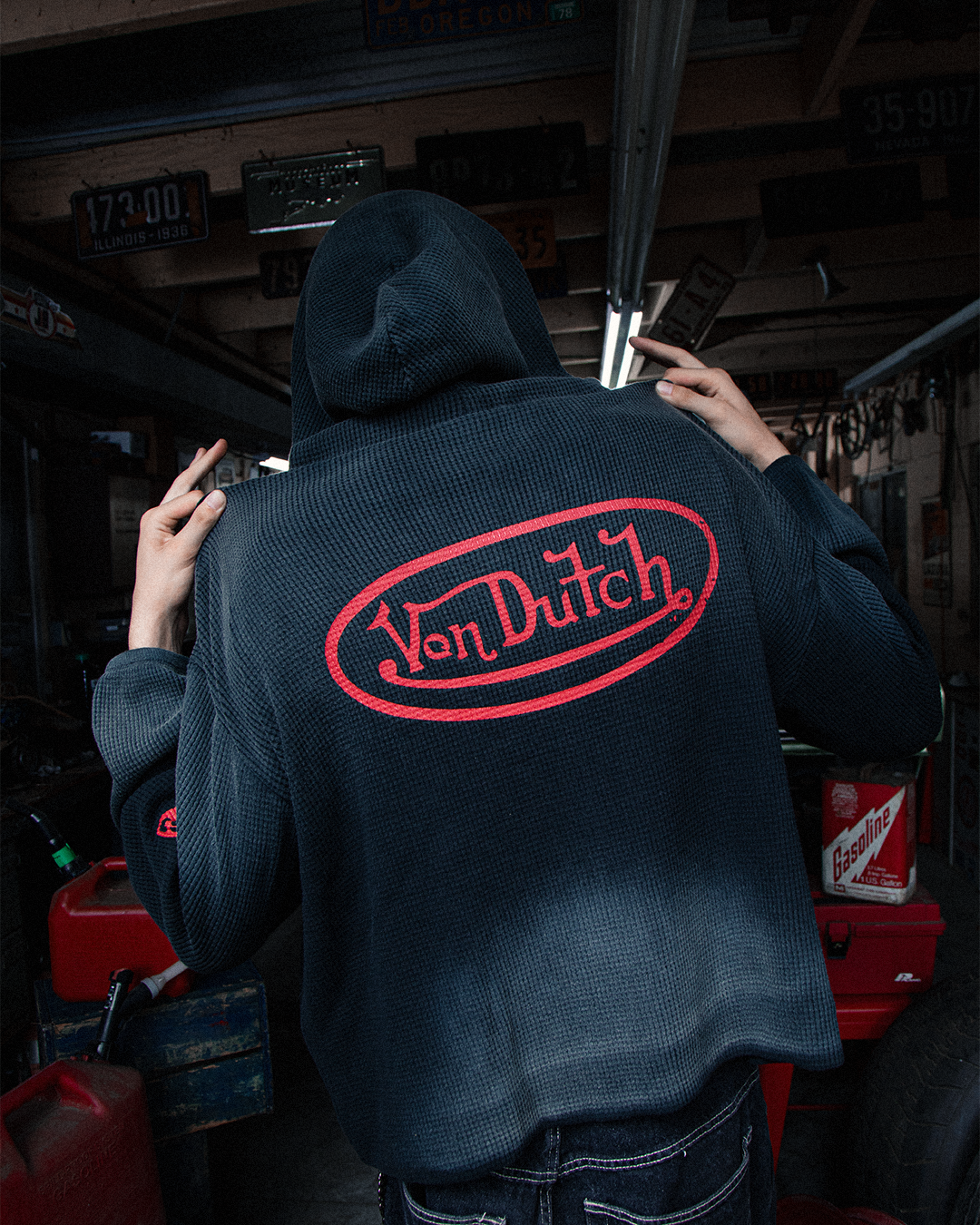 FlyQuest x Von Dutch Distressed Waffle Zip