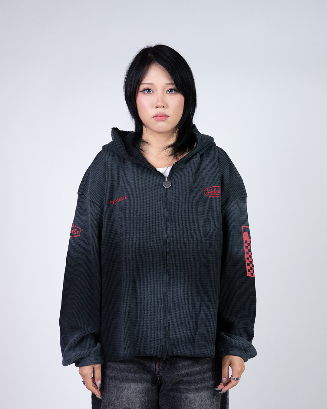 FlyQuest x Von Dutch Distressed Waffle Zip